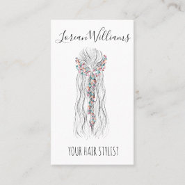 シンプルボホ結婚の美容師ロマンチックQRコード 名刺