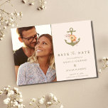 シンプルボホ航海のフローラ結婚式の日付を保存 案内ポストカード<br><div class="desc">招待状あなたの愛する人々を特別な日にシンプルこの航海のBohoフローラ写真結婚式は日付はがきを保存する。シックなコンテンポラリーデザインを搭載し、このハガキは、あなたの日付を予約する結婚あなたの近日家族と友人を発表する完璧な結婚方法である。</div>