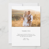 シンプルボホ | エレガントハートと写真を使用したスクリプト サンキューカード (裏面)