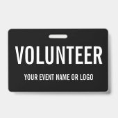 シンプルボランティア白黒イベント バッジ (裏面)