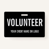 シンプルボランティア白黒イベント バッジ (裏面)