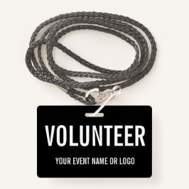 シンプルボランティア白黒イベント バッジ