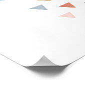 シンプルボーホウォーター色の雨雲と三角形 ポスター (角)