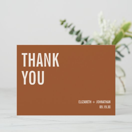 シンプルボ結婚ホタイポグラフィサンキューカード サンキューカード (スタンド正面)