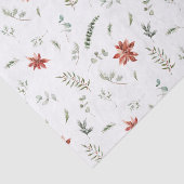 シンプルポインセチア・ベリーの水彩色クリスマス 薄葉紙 (詳細)