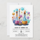 シンプルポションウィムシーサイエンティスト誕生日 招待状 (正面)