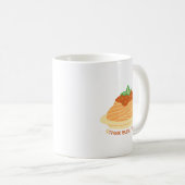 シンプルポジティブ思考パスタティブ可愛いスパゲッティ コーヒーマグカップ (正面右)
