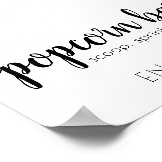 シンプルポップコーンバー |ブラックスクリプト任意のイベント記号 ポスター (角)