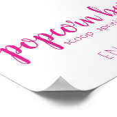 シンプルポップコーンバー |ホットピンク任意のイベント記号 ポスター (角)