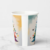 シンプルポップ・アートのArt幾何学的クリスマスツリー円 紙コップ (左)