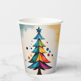 シンプルポップ・アートのArt幾何学的クリスマスツリー円 紙コップ
