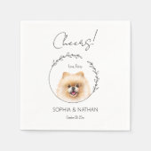 シンプルポメラニア犬ドッグの結婚カクテルナプキンス スタンダードカクテルナプキン (正面)