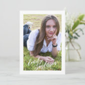 シンプルポートレート卒業招待状/ 案内状 (スタンド正面)