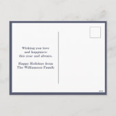 シンプルポートレート黄色と青の姓 シーズンポストカード (裏面)