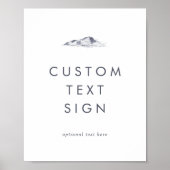 シンプルマウンテンカード&ギフトカスタム文字標識 ポスター (正面)