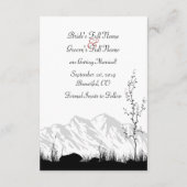 シンプルマウンテンシーンブラック、ホワイト、レッド結婚ズ セーブザデート (裏面)