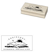 シンプルマウンテンバレ素朴ーファミリーリターンアドル ラバースタンプ (押印)