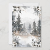 シンプルマウンテンパインツリー冬の結婚式 招待状 (裏面)