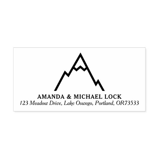 シンプルマウンテンロ結婚ゴ差出人住所 ラバースタンプ (インプリント)