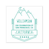 シンプルマウンテン&パインツリーズ素朴差出人住所 セルフインキングスタンプ (デザイン)