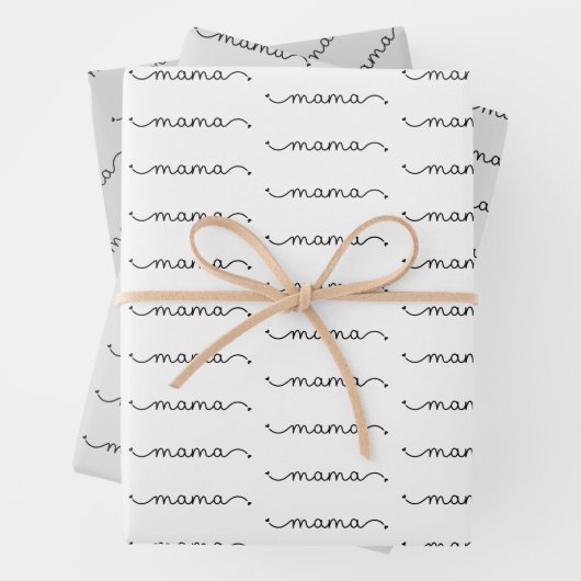 シンプルマエレガントムタイポグラフィハッピーマザーデイ ラッピングペーパーシート (インサイチュ)