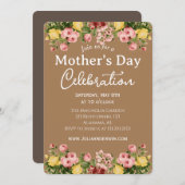 シンプルマザーズデイお祝い |フローラテーマ 招待状 (正面/裏面)