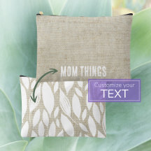 シンプルマザーズデイリネンミニマル化粧品バッグ