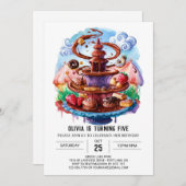 シンプルマジカルチョコレート誕生日 招待状 (正面/裏面)