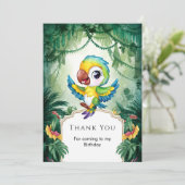 シンプルマジカルパロット感謝カード 招待状 (スタンド正面)