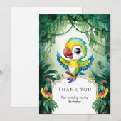 シンプルマジカルパロット感謝カード 招待状 (正面/裏面)