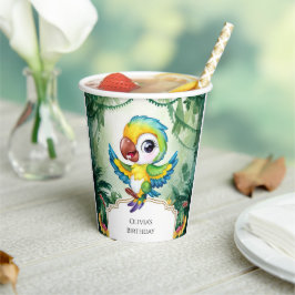 シンプルマジカルパロット誕生日 紙コップ