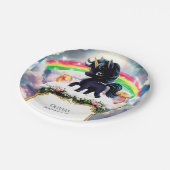 シンプルマジカルブラックユニコーン誕生日 ペーパープレート (アングル)