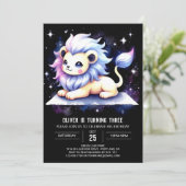 シンプルマジカルライオン誕生日 招待状 (スタンド正面)