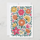 シンプルマゼンスタイリッシュタフローラバック結婚ズ 招待状 (裏面)