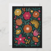 シンプルマゼンスタイリッシュタフローラブラック結婚ズ 招待状 (裏面)