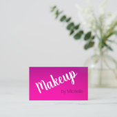 シンプルマゼンタパープルシェーズメイクアップアーティスト 名刺 (スタンド正面)