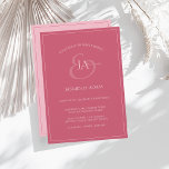 シンプルマゼンタピンクモノグラム結婚式招待状 シーズンカード<br><div class="desc">マゼンシンプルタピンクモノグラム結婚式招待状。美しいピンクの台本結婚を使用したトレンディー明るい赤紫色ピンクの結婚式招待状で、華やかなピンクの背景に新郎新婦のイニシャルを飾り、スタイリッシュにゲストに印象を与える。この招待状は素晴らし熱いピンクのデザインを持ち、モダンそしてビブミニマルスと、あなたのトレンディー、ミニマシンプルリストに最適結婚である。マゼンミニマルタの背景と対照的にモダン、レイアウトとピンクのスクリプトに注目を集める。この招待は、ニュートラルまたはピンクの結婚花模様で囲まれた美しい設定のトーンを設定し、マゼンダのデコに合わ結婚せる。任意のインディアンや明るく明るいお祝いに完璧な追加。ザ・サンデー・コレクティブ©byレイチェル・ハンナ・ギー</div>