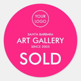 シンプルマゼンタモダンー追加ロゴのオークション販売済 ラウンドシール
