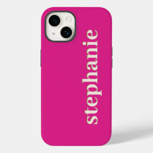 シンプルマゼンミニマルタパーソナライズされたーホットピンク Case-Mate iPhone 14ケース