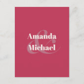 シンプルマゼンモダンタミニマル結婚リスト詳細 エンクロージャーカード (裏面)