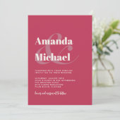 シンプルマゼンモダンタ小結婚値 招待状 (スタンド正面)