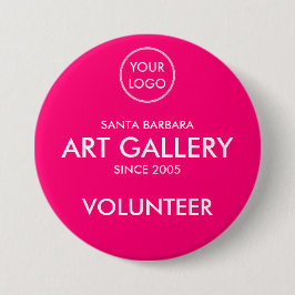 シンプルマゼンモダンタ追加ロゴオークションボランティア 缶バッジ