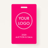 シンプルマゼンモダンタ追加ロゴオークションVIPパス バッジ (裏面)