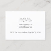 シンプルマッサージセラピストエレガント紹介カード 紹介カード (裏面)