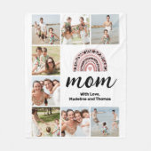 シンプルマムフォトコラージレインボー フリースブランケット (正面)