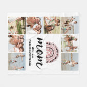 シンプルマムフォトコラージレインボー フリースブランケット (正面(横))