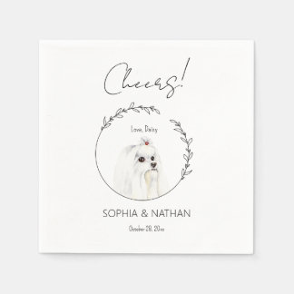 シンプルマルチーズドッグ結婚カクテル スタンダードカクテルナプキン