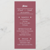 シンプルマルーンカスタムウェディングディナー メニュー (正面)