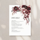 シンプルマルーンブルゴーニュフローラ エンクロージャーカード