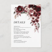 シンプルマルーンブルゴーニュフローラ エンクロージャーカード (正面)